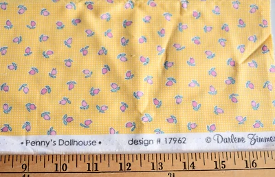 PENNY'S DOLLHOUSE PRINT KAUFMAN   100% COTTON FABRIC 9X42 INCHES - Image 1 of 2