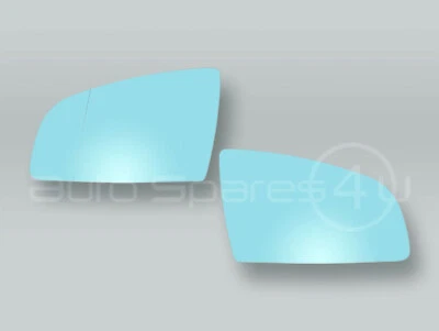 Blue Heated Door Mirror Glass and Backing Plate PAIR fits 2006-2008 AUDI A3 - Image 1 of 2