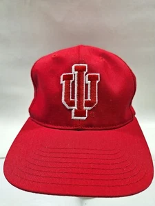 Cappello snapback vintage Indiana University Hoosiers rosso davanti Annco - Foto 1 di 6