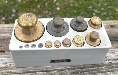 Vintage Ohaus Brass Calibration Weight Set Not Complete - Image 1 of 4