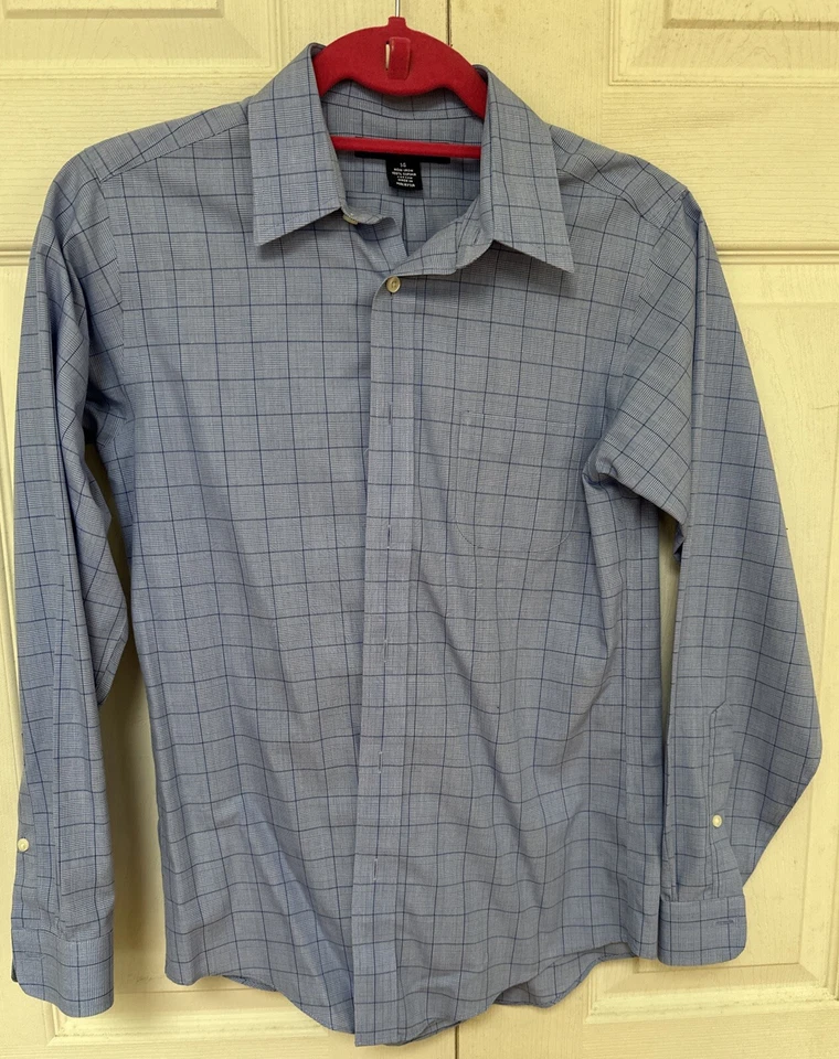 Brooks Brothers Boys Long Sleeve Button Up Shirt Blue Size 14 Non Iron Cotton - Image 1 of 3