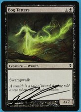 Bog Tatters Zendikar NM Black Common Artist Signed MTG CARD (ID# s4796) ABUGames