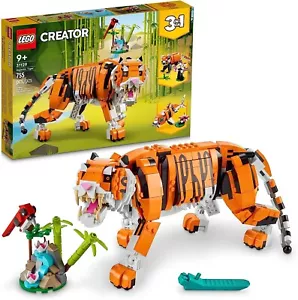 Creator 3 in 1 Majestic Tiger Building Set, Transforms to Tiger, Panda, Koi Fish - Picture 1 of 3