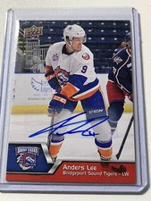 2014-15 UPPER DECK AHL ANDERS LEE AUTOGRAPH AUTO #129 BRIDGEPORT SOUND TIGERS