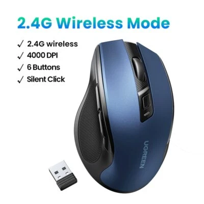 Wireless Ergonomic Mouse For MacBook Tablet Laptop Mute Mice Quiet 2.4G Mouse - Image 1 of 4