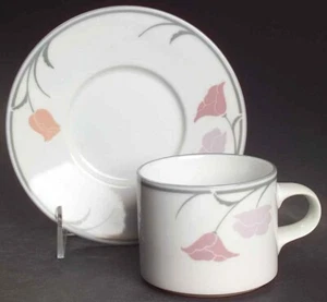 Dansk BELLES FLEURS GRAY Cup & Saucer Set(s) - Picture 1 of 1