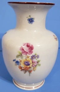 Hollóháza Porcelain Vase Handmade Floral 6" Tall Made In Hungary - Picture 1 of 12