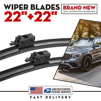 Juego de escobillas limpiaparabrisas de calidad OEM de 22"+22" para Mercedes-Benz GLC43 AMG 2017-2022 EE. UU. Foto 1 de 4