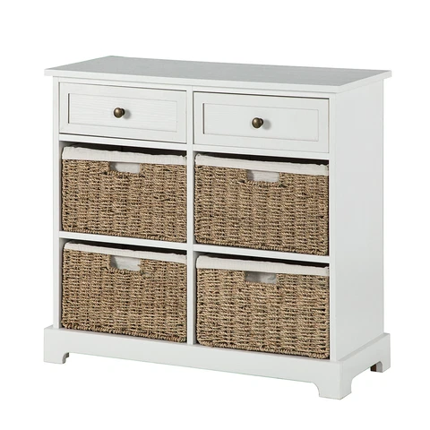 Karat Home Thai 6-Drawer Accent Chest - White  MSRP $500.70 Cover