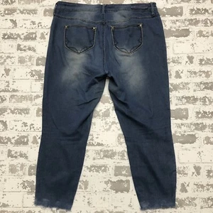 Hydraulic Jeans Womens 16W Lola Curvy Skinny Cropped Med Blue Fade Mid Rise L25 - Picture 1 of 17