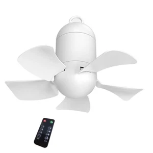 USB Powered Ceiling Fan with Remote Controller Portable Tent Hooks Hanging Fan - Picture 1 of 8