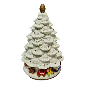 Vintage Avon Christmas Tree Fiber Optic Porcelain Musical 10” No Bottom - Picture 1 of 7