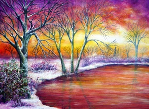 Tabla de punto de cruz contado hágalo usted mismo de costura - Color de invierno - Imagen 1 de 5