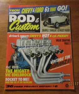 Rod & Custom Magazine April 1969 Vintage Tin Bonanza Chevy Ford 6's  - Picture 1 of 4