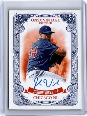 2021 Onyx Vintage Extended Blue Ink Jordan Wicks Auto (B33) A29 Cubs - Image 1 of 2