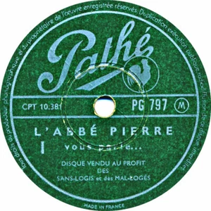 78 RPM - L‘Abbé Pierre Diction - Vous parle . . . - 1954 - Imagen 1 de 2