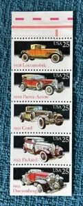 Coches clásicos Scott 2385a, 25c, panel de folletos, MNH - Imagen 1 de 1