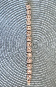 Silver And Artificial Diamond Bracelet. 8 Total Inches. Very Blingy - Picture 1 of 6