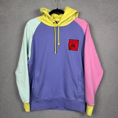 Sudadera con Capucha Teddy Fresh Hombres M Color Púrpura Bloque Pullover Ropa de Calle Y2K Colorido Foto 1 de 4