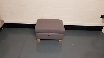 Ex-display Bree dark grey fabric storage footstool - Image 1 of 4