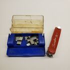 Vintage rot Swingline tot 50 Mini Hefter rot mit Heftklammern & Etui Made in USA