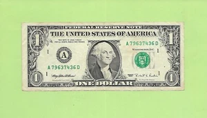 1995 $1 WEB FED PRESS A 7963 7436 D .... FRONT PLATE-6, BACK-8 RUN-13 - Bild 1 von 2