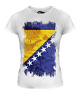 Bosnia And Herzegovina Grunge Flag Ladies T-Shirt Tee Top Bosna I Hercegovina