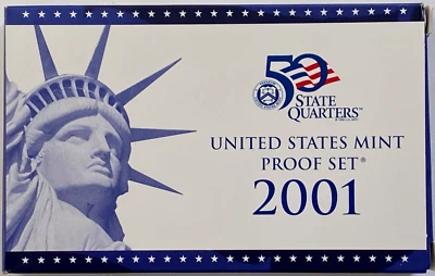 🇺🇸 Uncirculated 2001-S U.S Mint Proof 10-Coins Set - Image 1 of 4