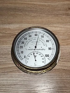 ABBEON M2A4 Humidity Temperature Brass West Germany Jamaica NY Hygrometer - Picture 1 of 8