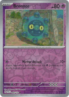 Bronzor #068/162 Sv05: Temporal Forces Reverse Holo - Pokemon - Image 1 of 2