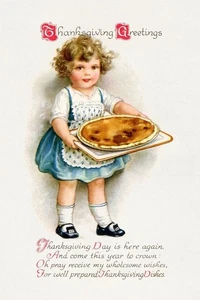 1910 Thanksgiving Postcard Vintage Poster Advertisement Print - Picture 1 of 1