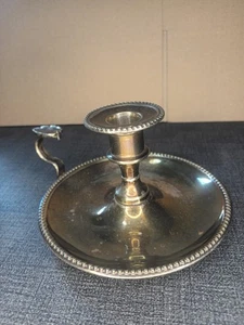 Antique Silver Plate Chamberstick Candle Holder Atkin Brothers Late 19th Century - Picture 1 of 9