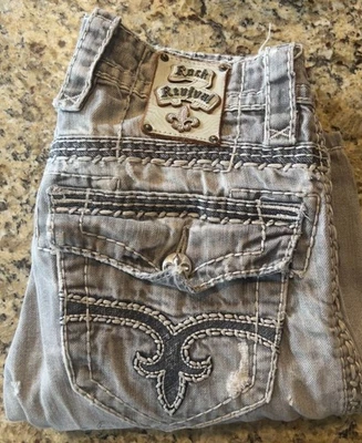 Pantalones de mezclilla para hombre Rock Revival 29 Gary pierna recta/color: Gary 17/gris Foto 1 de 4