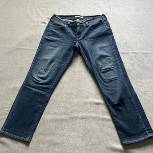 Levi's Boyfriend Jeans Women Size 29 Dark Blue Denim Wash Midrise Casual - Picture 1 of 9