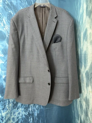 Polo Ralph Lauren Blue Gingham Blazer Size 54L Single Vent Two Button Sport Coat - Image 1 of 4