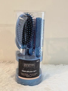5-Piece Professional Quality Hair Brush Set • Blue - Picture 1 of 7
