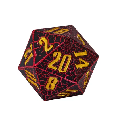 55MM Giant D20 Resin Dice New Cracking Spots Pattern 20 Sides Large Size Polyhed - image 1 of 4