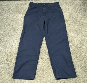 Carhartt FR Pantalone Tela Uomo 36x34 Blu Navy FRB159-DNY Peso Medio Tela Largo - Foto 1 di 10