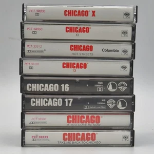 Lot of 8 CHICAGO Cassettes X,XI,HOT STREETS,13,16,IFYOU LEAVE,17,TAKE ME BACK - Imagen 1 de 9