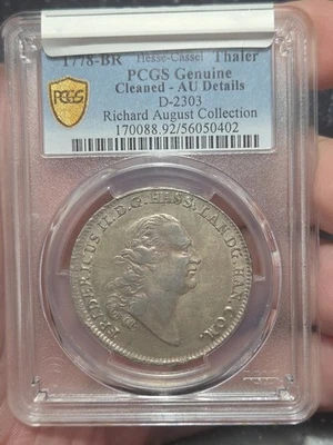 German States (Hessel-Cassel) 1778 "Blood" Thaler  Au Details  - Image 1 of 2