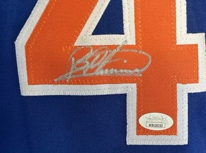 Camiseta de béisbol azul autografiada/firmada Bartolo Colón Nueva York JSA - Imagen 1 de 5
