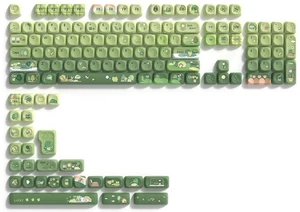 Matcha Green Frog Keycap Set, PBT Custom Keycaps 60% 75% 100%, Farbstoff Sublimation... - Bild 1 von 6