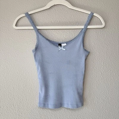 Divided Y2K Cami Top Size XS Dainty Angel Fitted Lace Bow Babydoll Coquette Boho - Image 1 of 4