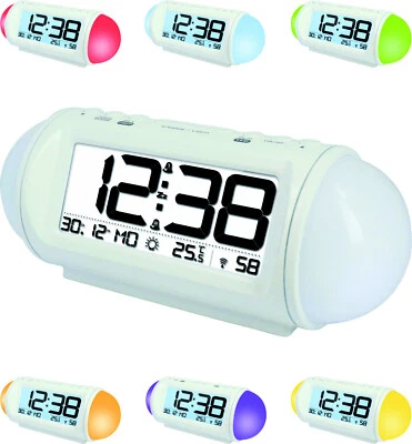 Technoline,WT 499 Funkwecker mit Stimmungs- und Aufwachlicht, 24,5 x 6 x 8,6 cm - Bild 1 von 4