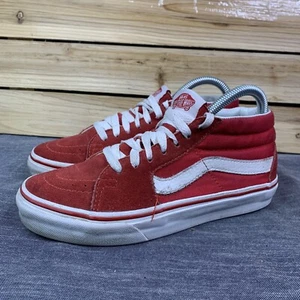 Vans Sk8 Mid Women’s US 6.5 Lace Up Skateboarding Shoes Sneakers Red White - Picture 1 of 12
