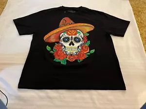Los Muertos Sugar Skull Day of The Dead Unisex T-Shirt Size XG XXG Used - Picture 1 of 5