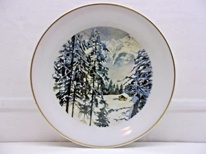 Rosenthal Teller WINTER BERGE Antik Porzellan Weihnachten GOLDRAND - Bild 1 von 2