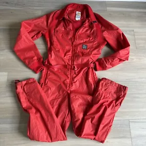 VINTAGE Roffe 360 One Piece Spring Snow Ski Powder Suit Women's M Red Snowsuit - Picture 1 of 15