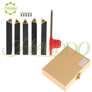 5 Pieces 3/8" Lathe Indexable Carbide Insert Turning Tooling Bit Holder Set - Picture 1 of 13