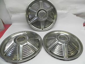 1965 FORD MUSTANG VINTAGE USED SET OF THREE 14 INCH HUBCAPS WHEEL COVER ORIGINAL